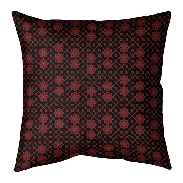 Classic Lattice with Black Throw Pillow - 20 x 20 - Purple & Black - Faux Suede