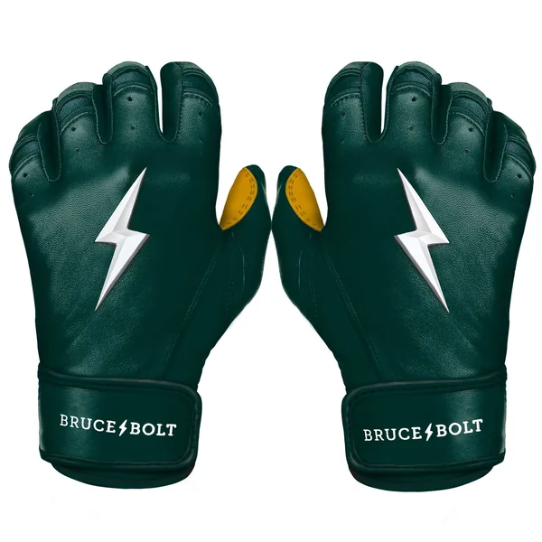 Bruce Bolt Premium Pro Short Cuff Batting Gloves: Green M