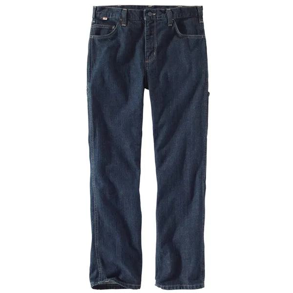 Carhartt Men's Flame Resistant Rugged Flex Jean Relaxed Fit - Deep Indigo Wash, 44x36