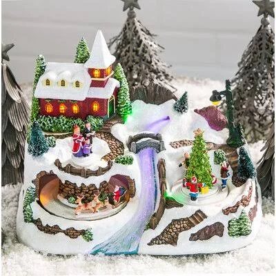 The Holiday Aisle Christmas Village with River LED Scene