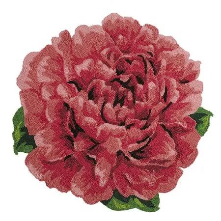 August Grove Weinstein Floral Shaped Hand Hooked Wool Pink Area Rug