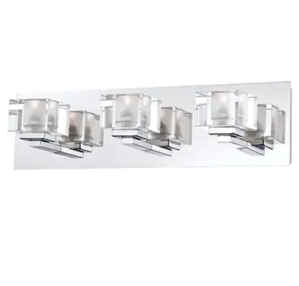Portfolio 3-Light Prism Chrome Bathroom Vanity Light