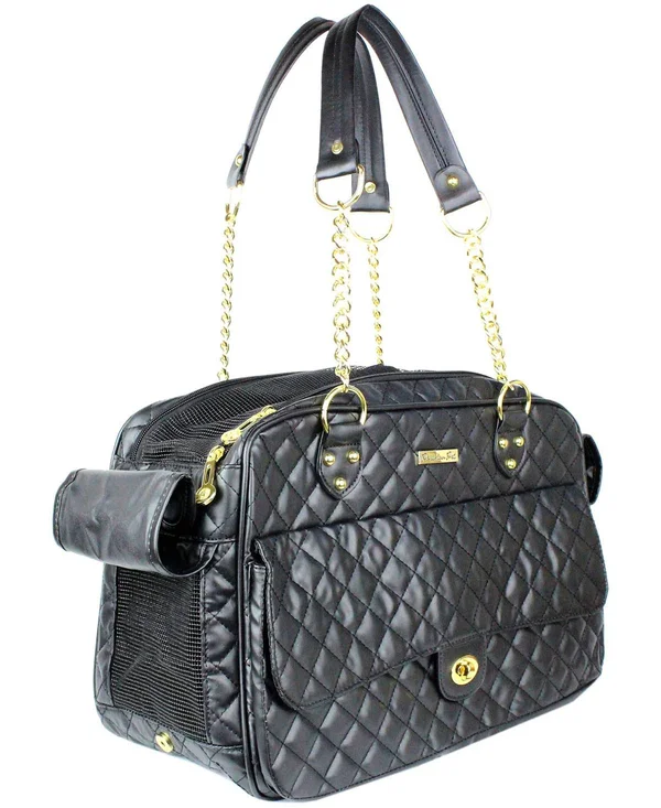 Parisian Pet London Quilted Dog Carrier - Black