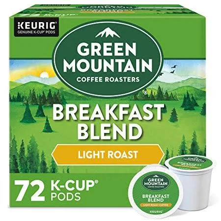 Green Mountain Coffee Roasters Breakfast Blend, Single-Serve Keurig K-Cup Pods, Light Roast Coffee, 72 Count, Size: 12 Count (Pa