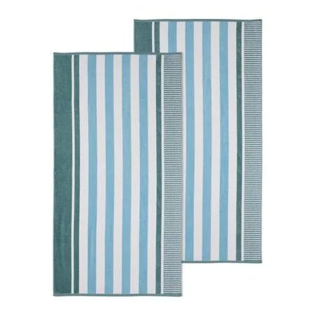 Breakwater Bay 2 Piece 100% Cotton Beach Towel Set Color: Aero Blue