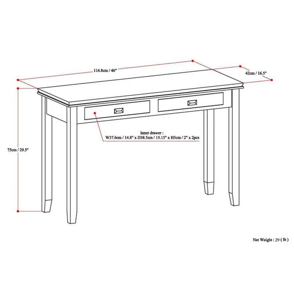 Simpli Home Artisan Console Sofa Table - Farmhouse Grey