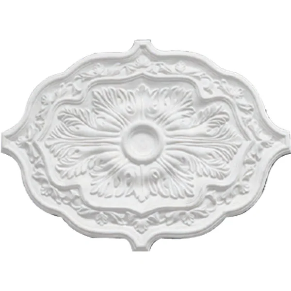 36x22W x 26x22H x 1 1/2x22P Pesaro Ceiling Medallion, Hand-Painted Walnut