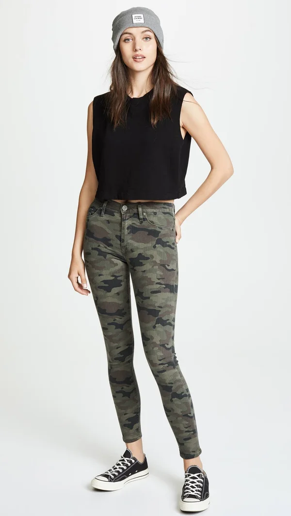 Hudson Barbara High Rise Skinny Jeans Deployed Camo 26