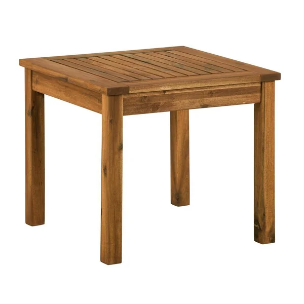 Walker Edison Furniture Company Brown Square Acacia Wood Outdoor Side Table