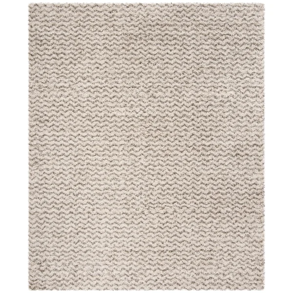 Safavieh Hudson Shag SGH330A Ivory/Grey 5& x 5& Round Area Rug