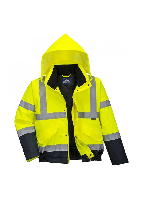 Portwest Hi-Vis Classic Bomber Jacket C466 Yellow/Navy S Colour: Yello