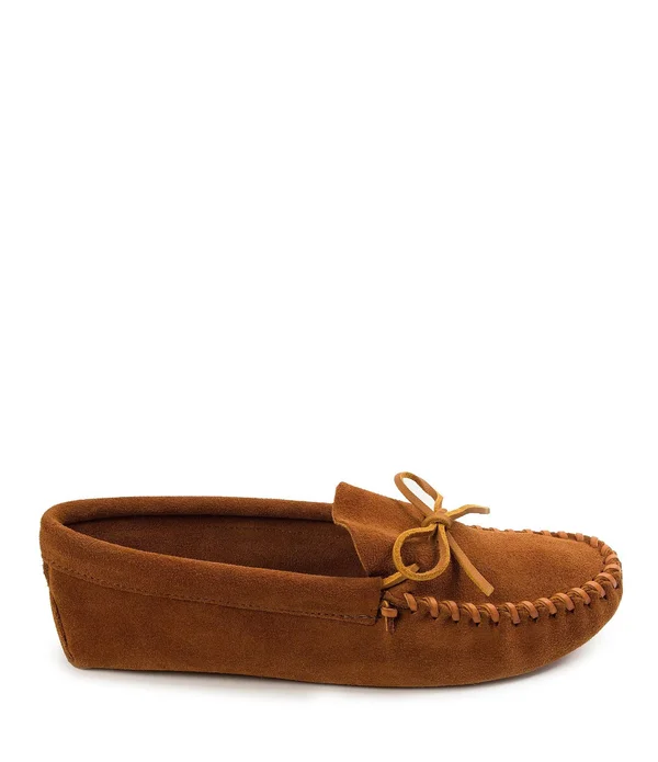 Minnetonka Leather Laced Softsole 10 Men's Tan
