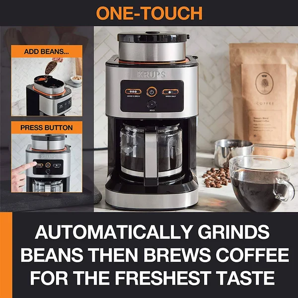 Krups Km550d50 Personal Café Grind Drip Coffee Maker - 4 Cups, Silver