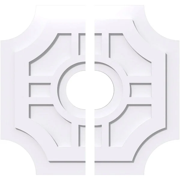 26 inchod x 6 inchid x 8 1/2 inchc x 1 inchp Haus Architectural Grade PVC Contemporary Ceiling Medallion - Two Piece