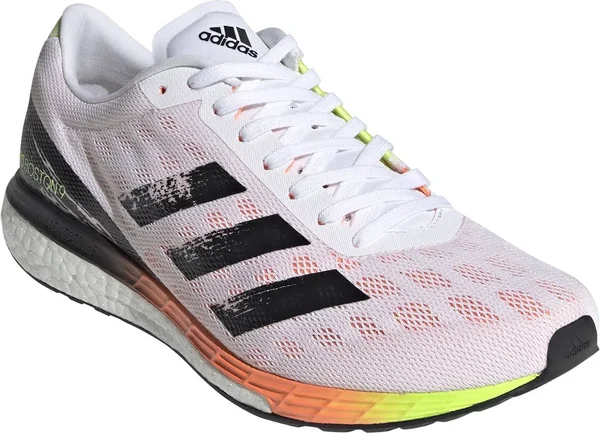 Adidas Adizero Boston 9 Running Shoes - White/Orange - 11.5