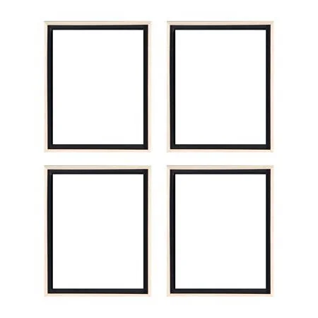 Creative Mark Illusions Floater Frame for 3/4 inch Depth Stretched Canvas Paintings & Artwork - 4 Pack [Natural], Size: 12 x