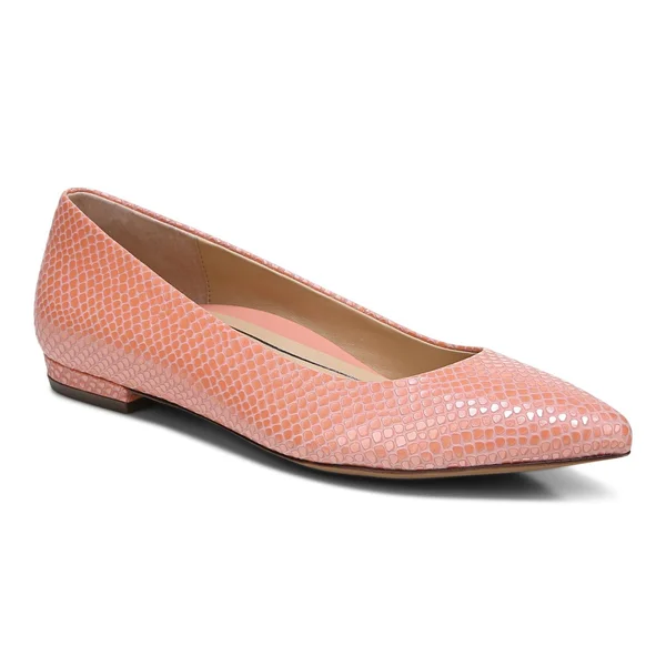 Vionic Lena Ballet Flat with Arch Support in Blooming Dahlia Leather