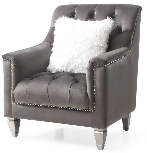 Glory Furniture Dania Gray Velvet Chair