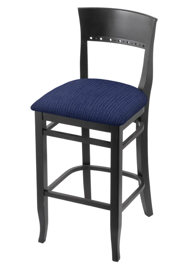 Holland Bar Stool 3160 30x22 Stool with Black Finish - Axis Denim Seat 316030BlkAxsDnm