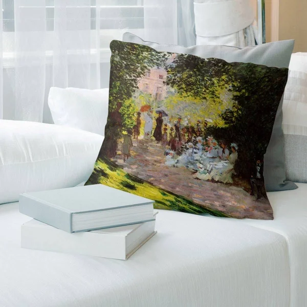 Monceau Park Throw Pillow - 26 x 26 - Green - Linen