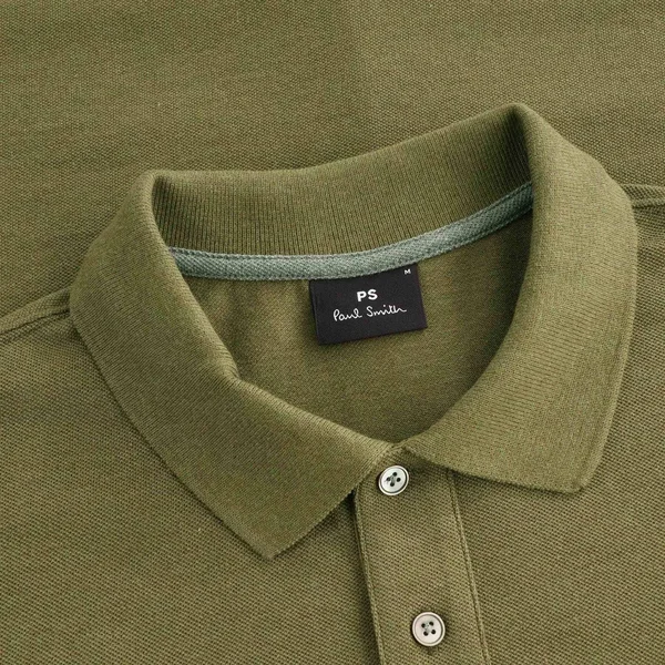Paul Smith Organic Cotton-Pique Zebra Polo Shirt - Khaki, M2R-183KZ