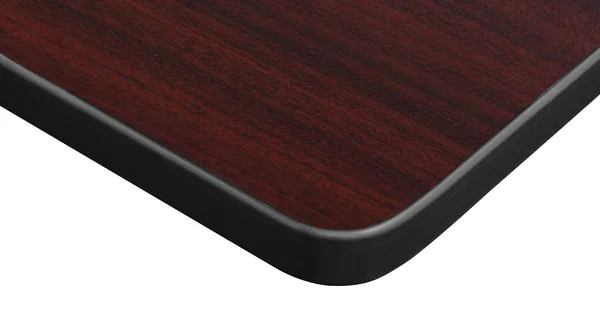 Regency Kee 42x22 Square Height Adjustable Moblie Classroom Table - Mahogany & 4 Zeng Stack Chairs- Black