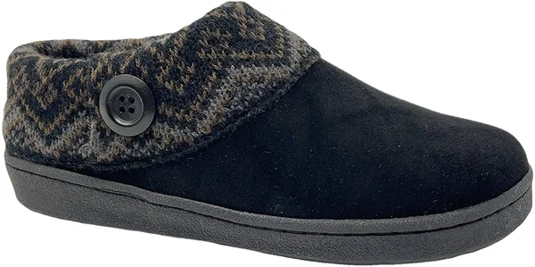 Clarks Women's Knitted Collar Clog (10 M US, Black/Aztek Multi)