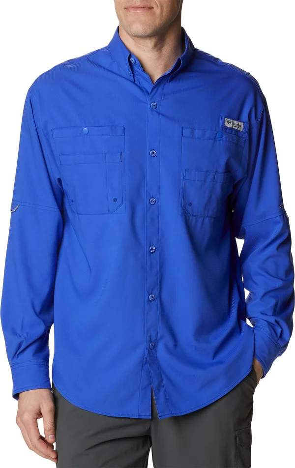 Columbia Men's PFG Tamiami II Long Sleeve Fishing Shirt - 4XT - Blue