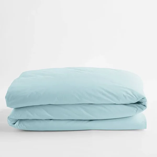 Company Cotton Percale Duvet Cover - Sky Blue, Size Twin, The Company Store