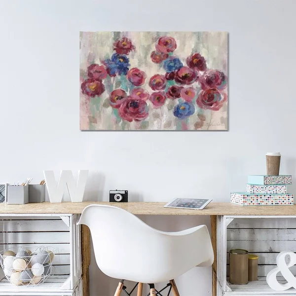 Silvia Vassileva Canvas Art Prints - Frosted Marsala Florals ( Floral & Botanical > Flowers art)