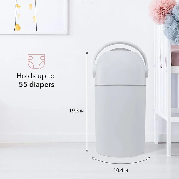 Lil’ Jumbl Odor Locking Diaper Pail, Child-Proof Diaper Trash Can, Modern Sleek Design, Easy to Use & Clean, No Special Bag