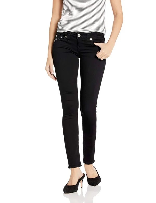 True Religion Stella Black Low-Rise Skinny Jeans - Body Rinse Black