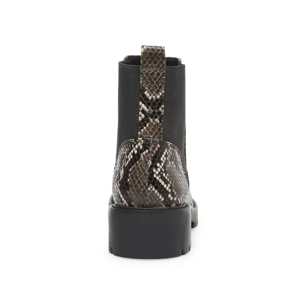 Steve Madden, Gliding Lug Chelsea Booties, Grey Snake - 7.5