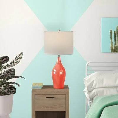 Halpin 28.25x22 Table Lamp Hashtag Home Base Color: Coral