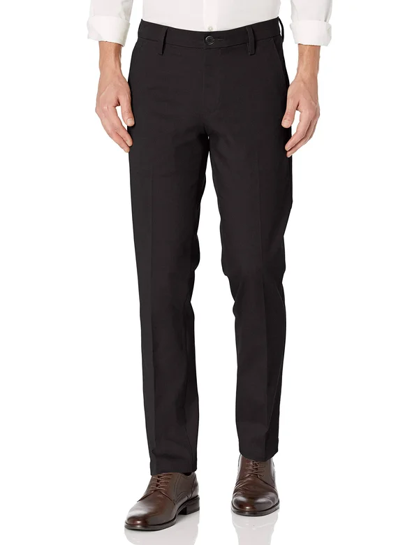 Dockers Men's Workday Smart 360 Flex Straight Fit Khaki Stretch Pants - Black