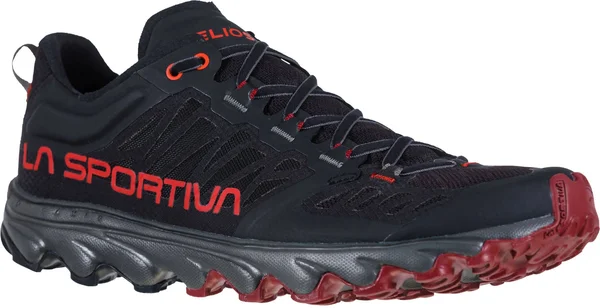 La Sportiva Men's Helios III Shoe - 41.5 - Black, Poppy