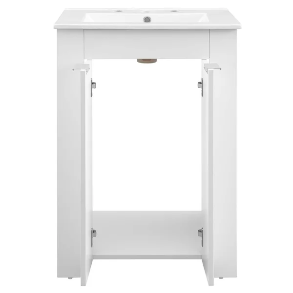 Maybelle 24x22 Bathroom Vanity Gray White Modway
