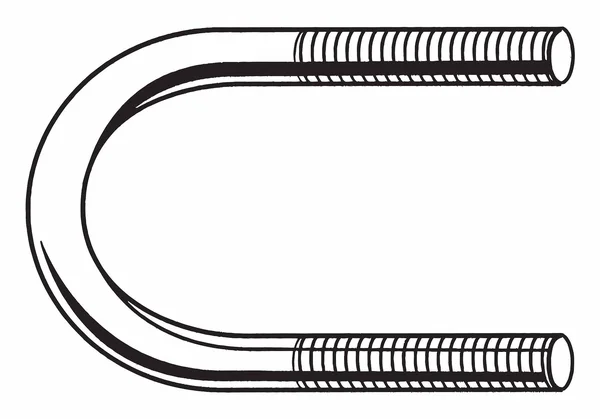 Fabory B17244.031.0150 U-Bolt - round Bend, steel, 5/16x22-18, pk160