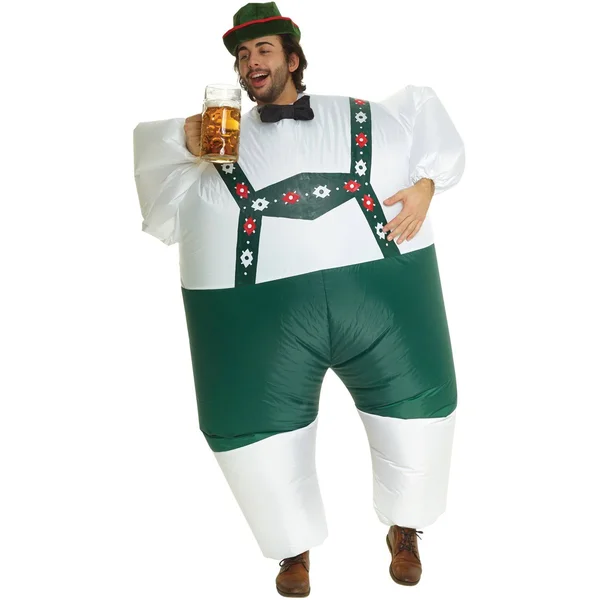 Morphsuits Men's Adult Lederhosen Megamorph Costume, Green/White, One Size