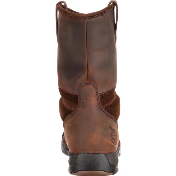 Men's Brown Georgia Athens Steel Toe Waterproof Wellington Size 14
