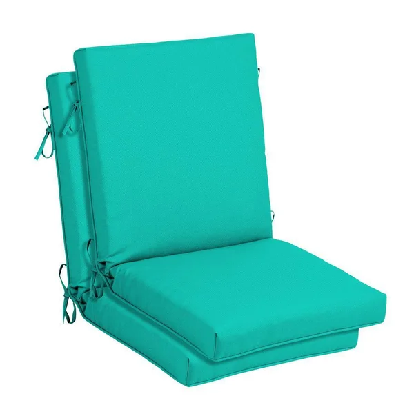 Hampton Bay 21 in. x 24 in. CushionGuard Sea Glass High Back Outdoor Chair Cushion (2-Pack)