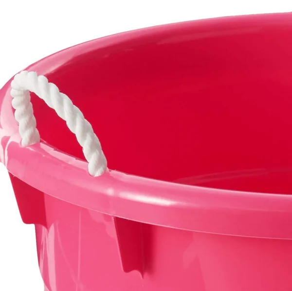 Homz 18-Gallon Kids Storage Rope Handle Tub, Pink - 4 pack
