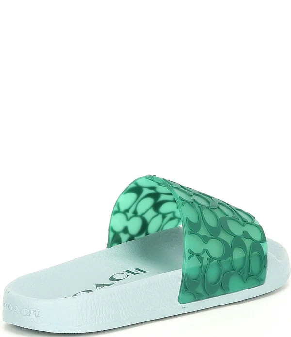 Coach Women's Udele Sport Pool Slides - Periwinkle/ Chalk