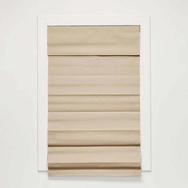 Allen + Roth 26-in x 72-in Desert Tan Blackout Cordless Roman Shade Cotton in Brown - RBOKK260720