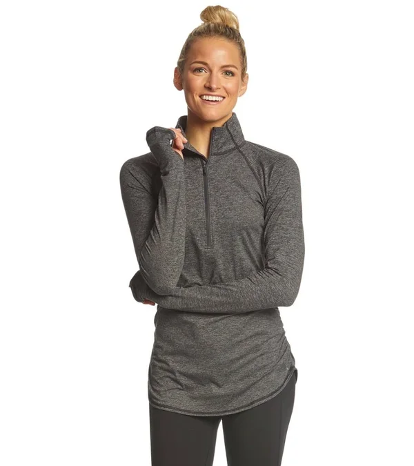 The North Face Women's Motivation Stripe 1/2 Zip TNF Black Micro Stripe - L