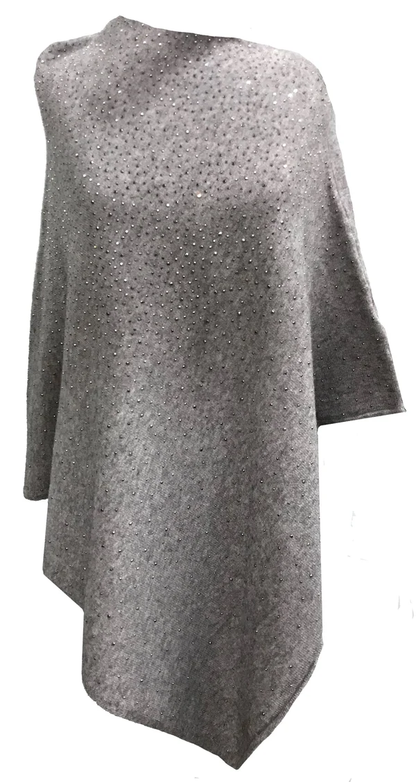 La Fiorentina Berry Embellished Poncho