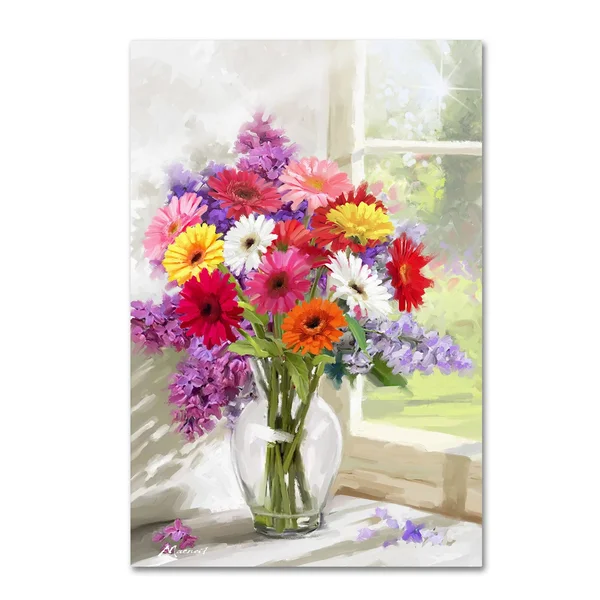 The Macneil Studio 'Gerberas' Canvas Art (16x24) - Trademark Fine Art