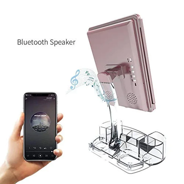 Makeup Mirror with Lights and Bluetooth - Tri-Fold Vanity Mirror