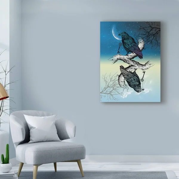 Trademark Fine Art 'Raven Night and Day' Canvas Art by Rachel Caldwell, Size: 35 x 47