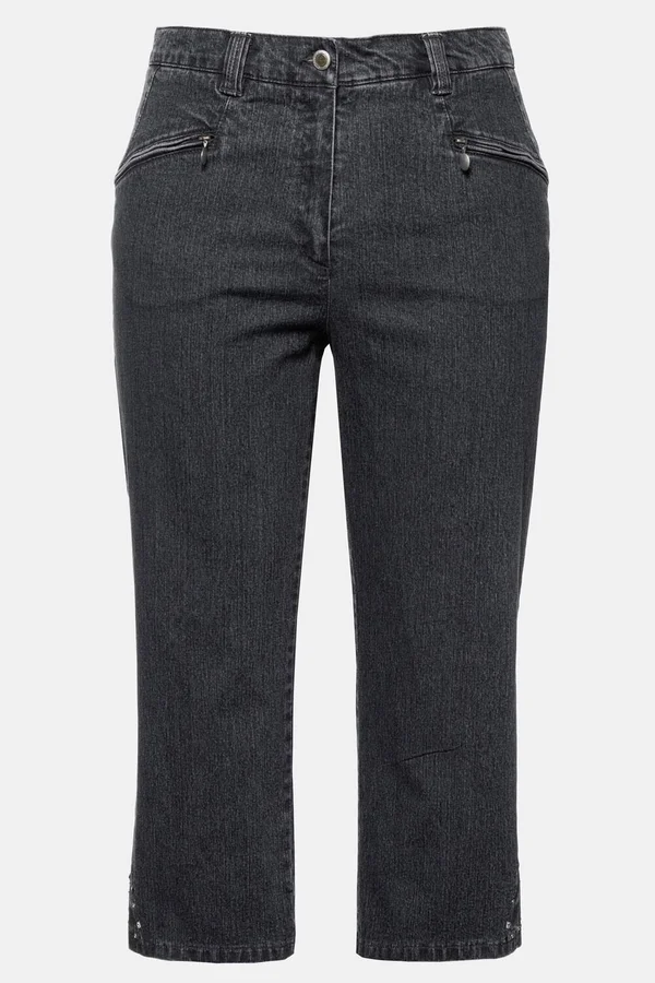 Plus Size Mony Denim Stretch Capri Pants